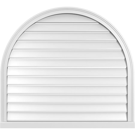 Ekena Millwork Round Top Surface Mount PVC Gable Vent: Functional, w/ 2"W x 2"P Brickmould Sill Frame, 42"W x 38"H GVPRT42X3803SF